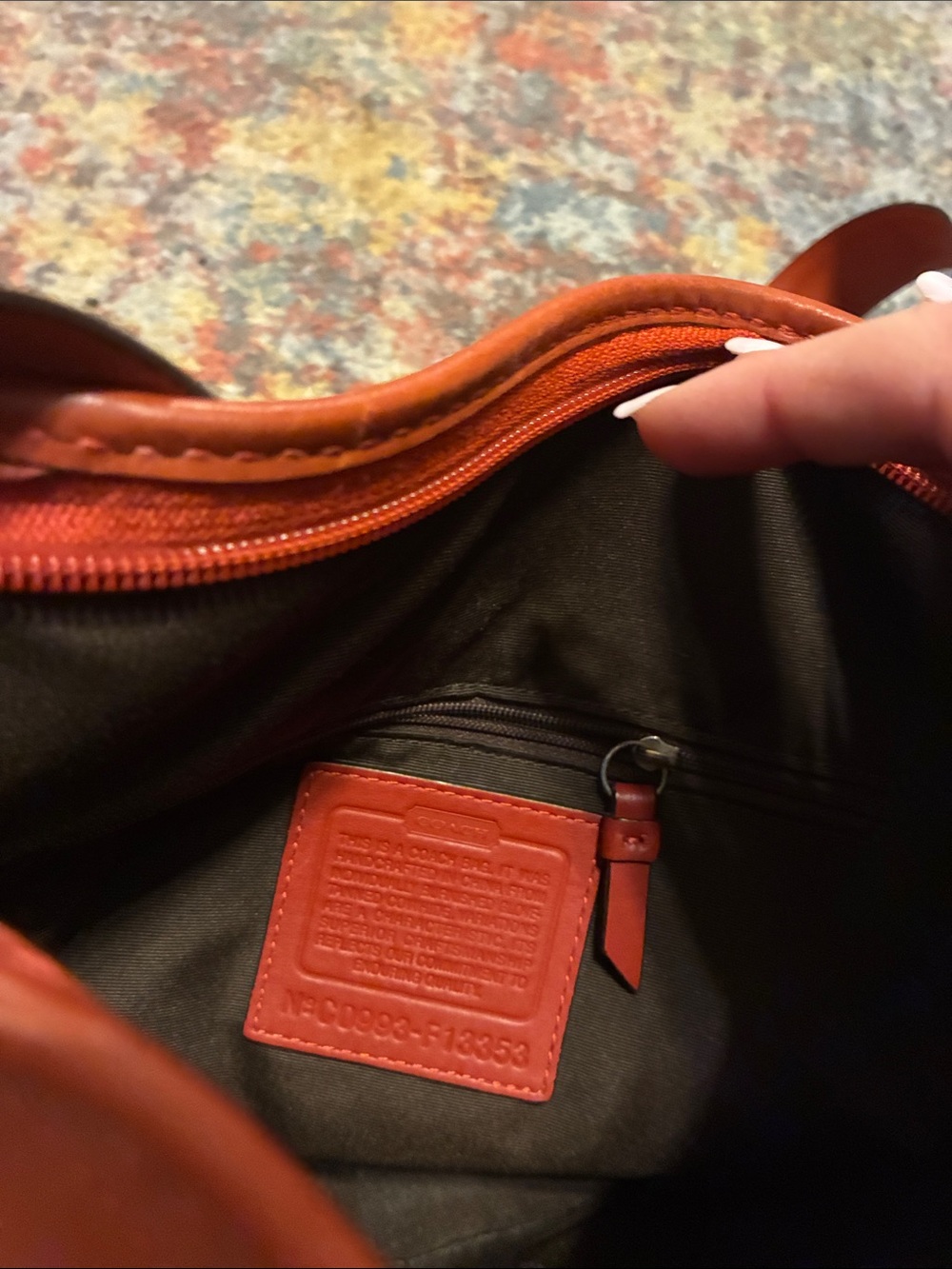 Coach F13353 MEDIUM Vintage Bleecker Rust Orange Leather Bucket Bag - Picture 3 of 10